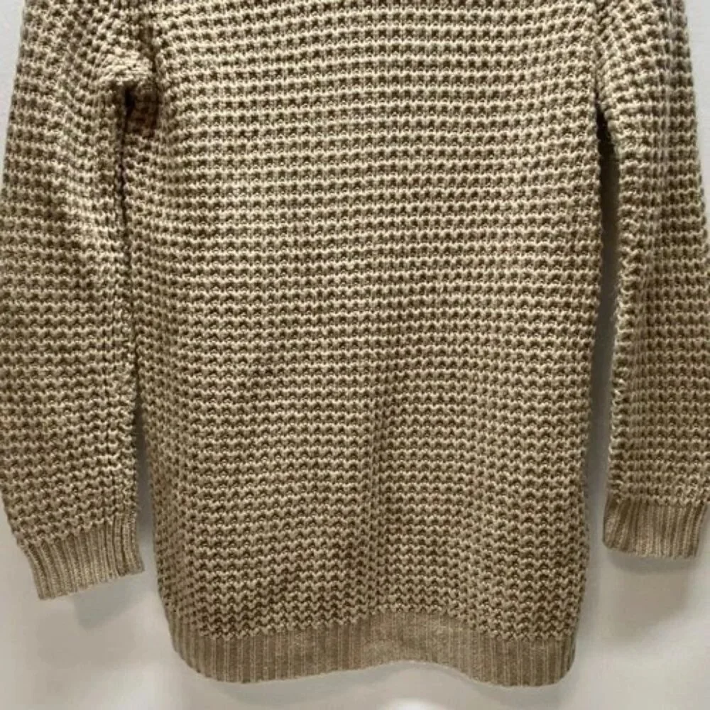 Forever‎ 21 Knit Sweater Women’s Large Tan Long Sleeve Pullover Cozy Tunic Shirt